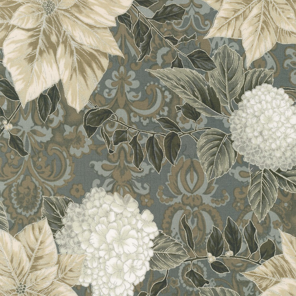 Holiday Flourish-Snow Flower - Taupe Color Story, Pewter - SRKM-21595 - 183