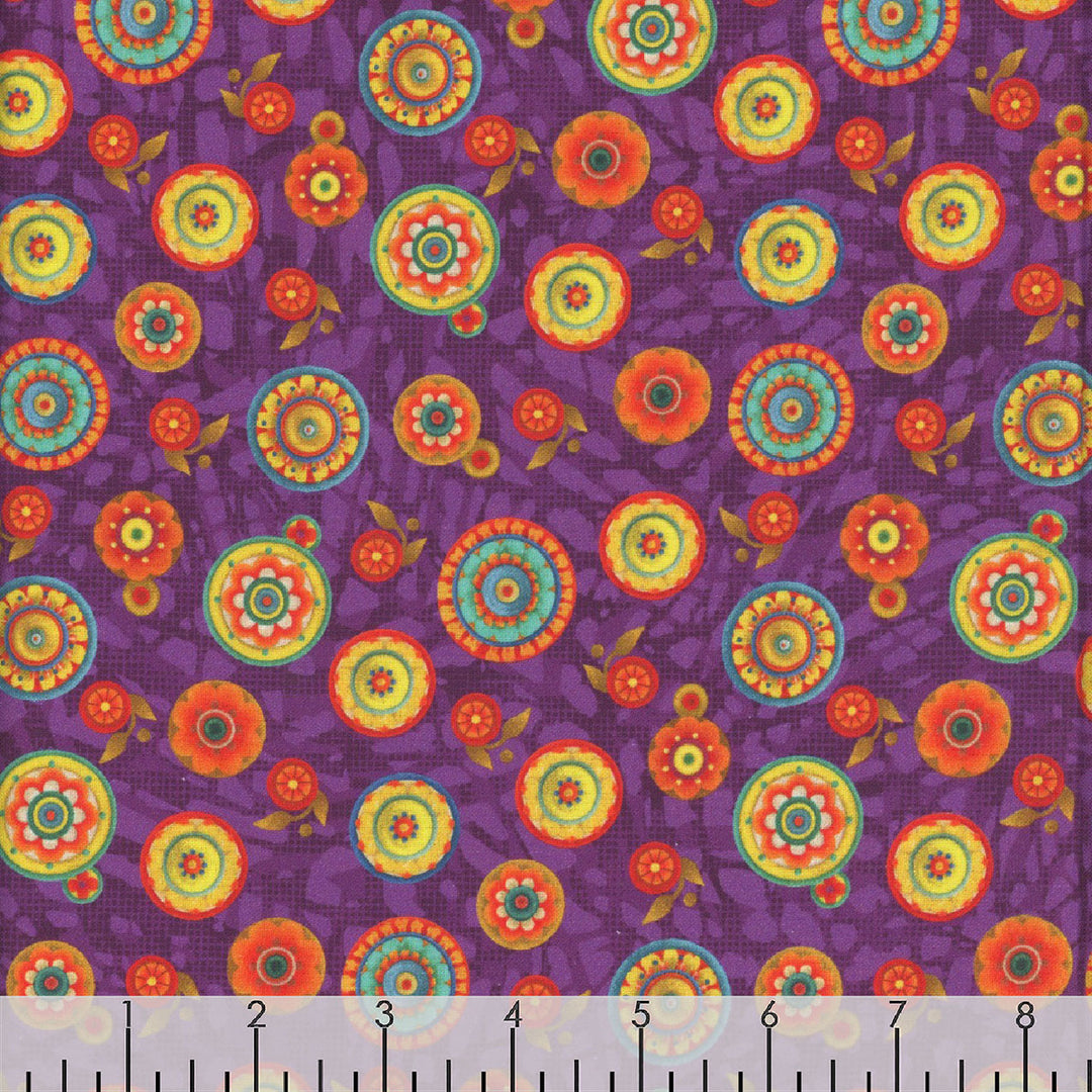 Parrot Habitat - Radiance Medallion, Fuchsia/Multi - 16185-25