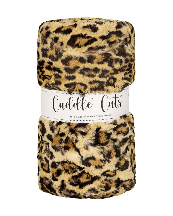 Luxe Cuddle - Leopard, Sand - 2yd cut