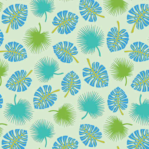 Rooville - Palm Fronds, Turquoise - 17004-84