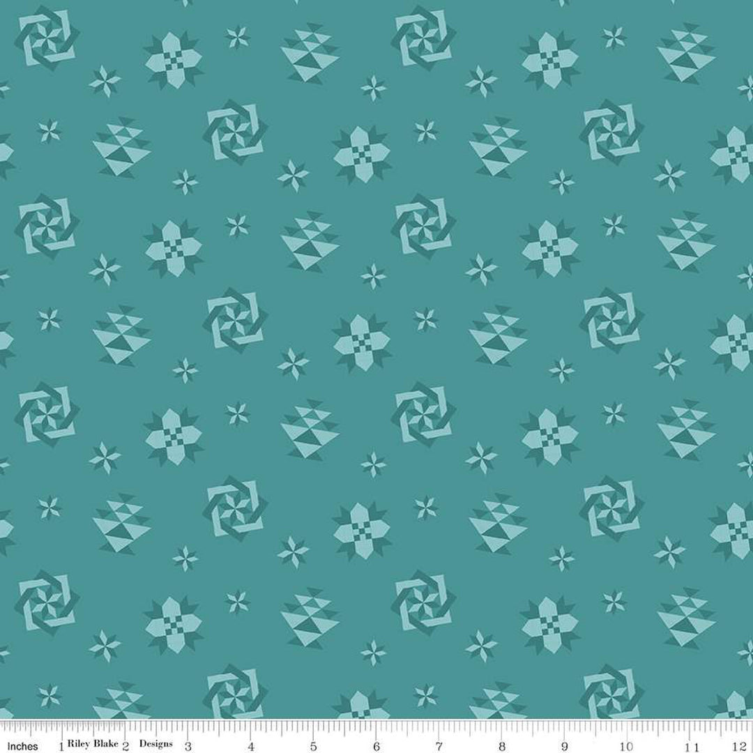 Spring Barn Quilts - Quilt Blocks - C14332-Teal