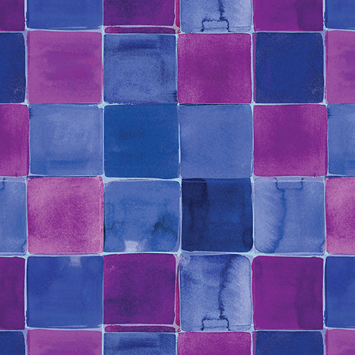 Prismatics - Watercolor Squares Indigo/Multi - 16089-54