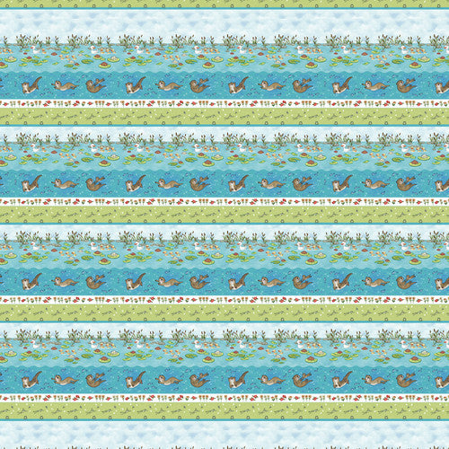 River Romp - Stripe, Teal - 870-76
