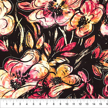 Color Me Banyan - Batik Blooms, Lipstick Red - 83038-24 - Banyan Batiks