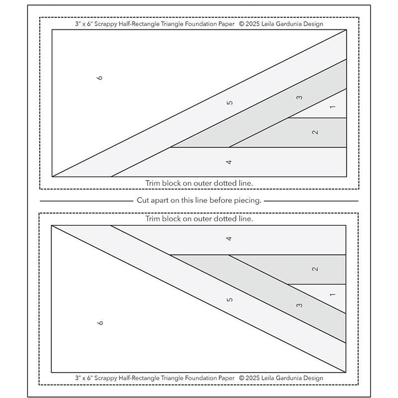 Scrappy Triangles - 3" x 6"  Foundation Papers