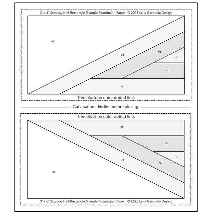 Scrappy Triangles - 3" x 6"  Foundation Papers