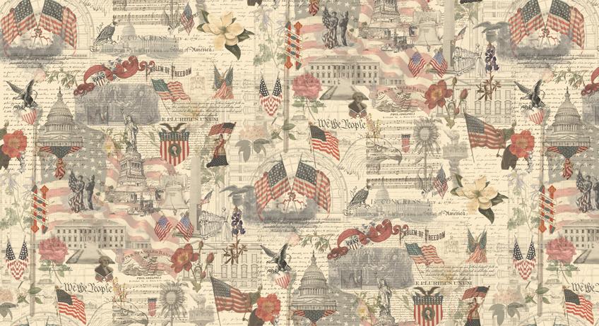 3 Sisters Patriotic - Americana Patriotic, Porcelain - 44372 11