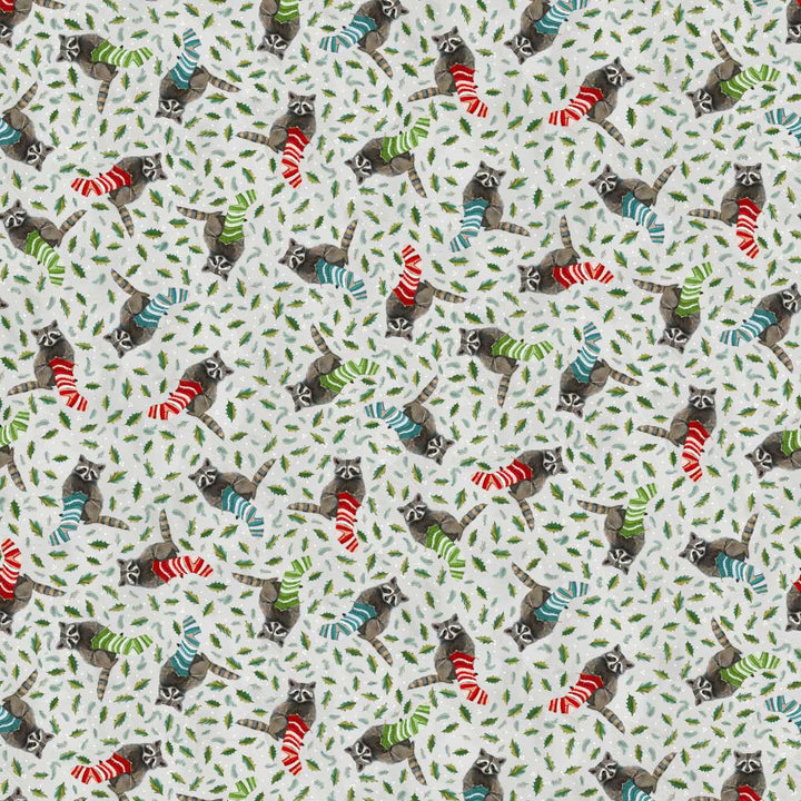 Holly Woods - Knitting Raccoon, Pearl - E-9242-11