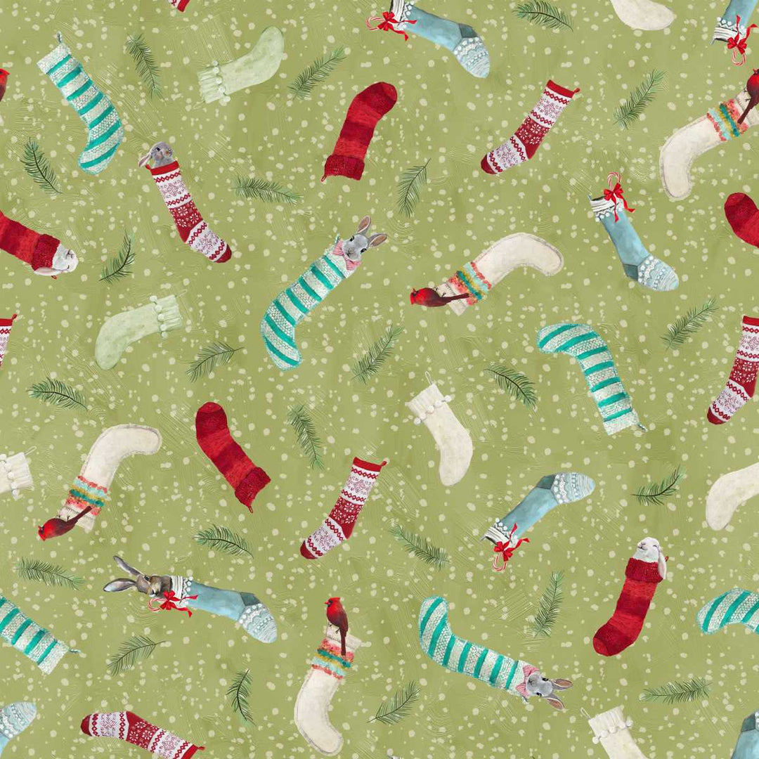 Holly Woods - Critter Stockings, Sage - E-9245-61