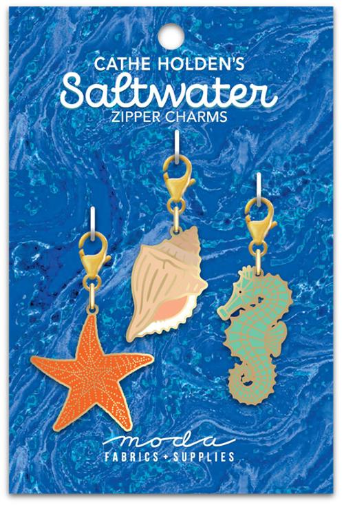 Saltwater Ocean Zip Charm 3 count