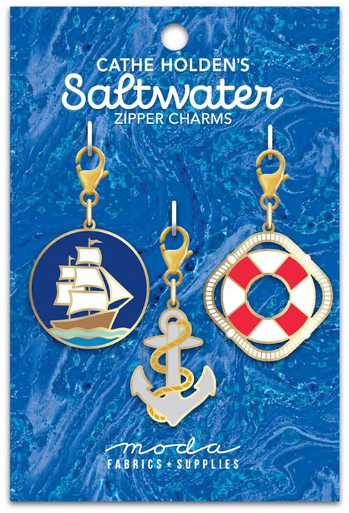 Saltwater Ship Zip Charm 3 count