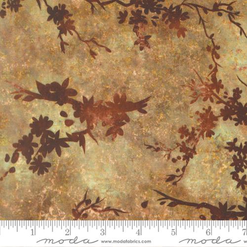 Tranquil Patina - Zen Blossom Landscape and Nature Cherry Blossoms, Golden - 48111 11