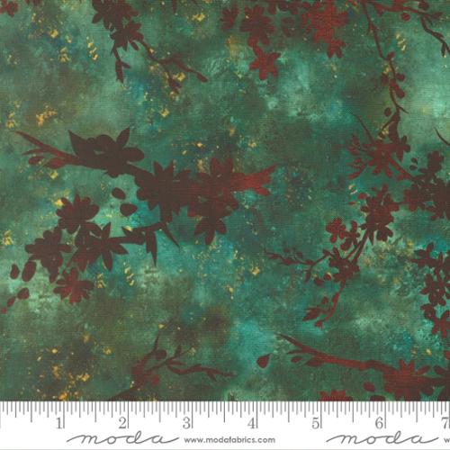 Tranquil Patina - Zen Blossom Landscape and Nature Cherry Blossoms, Teal - 48111 12