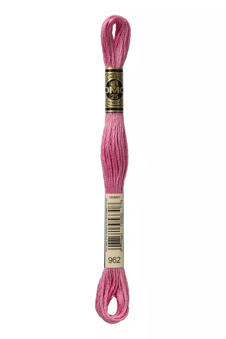 DMC 6 Strand Embroidery Floss - 962  Antique Rose