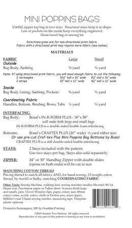 Mini Poppins Bag Patterns