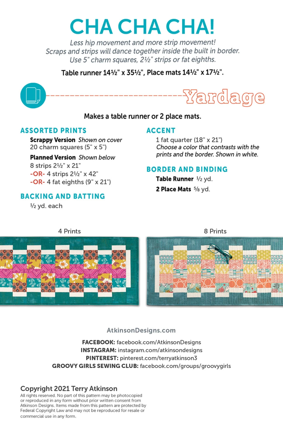 Cha Cha Cha - Table Runner Pattern