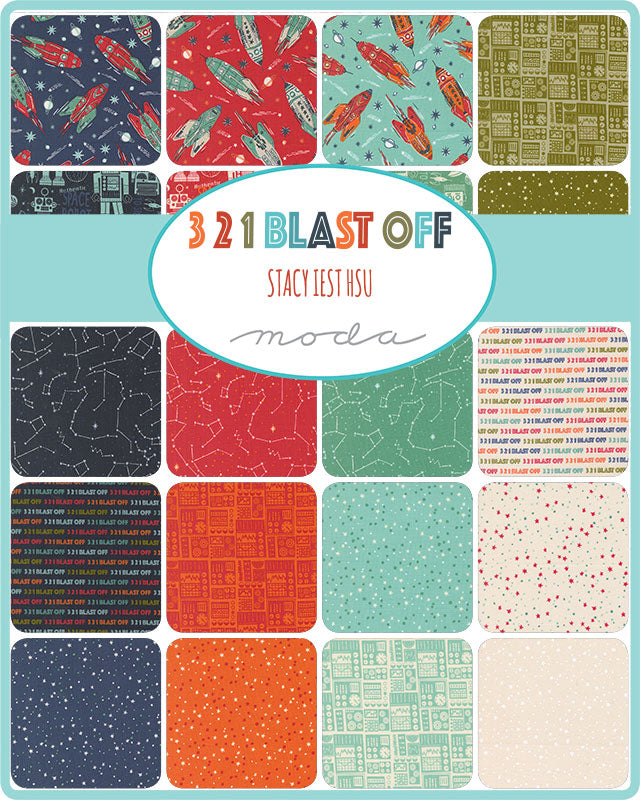 Moda Candy Mini Charm Pack - 3 2 1 Blast Off - 42 2 1/2" squares