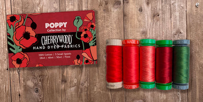 Aurifil Cherrywood Challenge Thread Box - Poppy