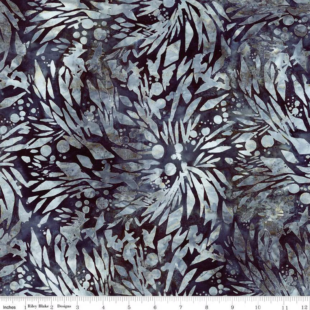 Batiks Splatter -  Steel Sapphire, Grey - BT23390-163 - Expressions Batiks