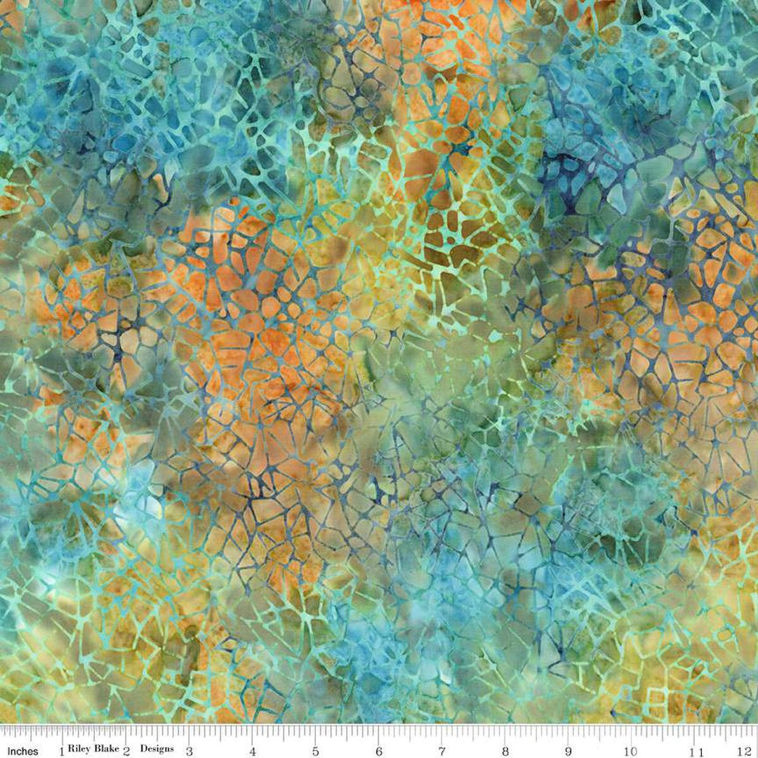 Batiks Kalinda - Spilled Tea, Green - BT23483-288 - Expressions Batiks