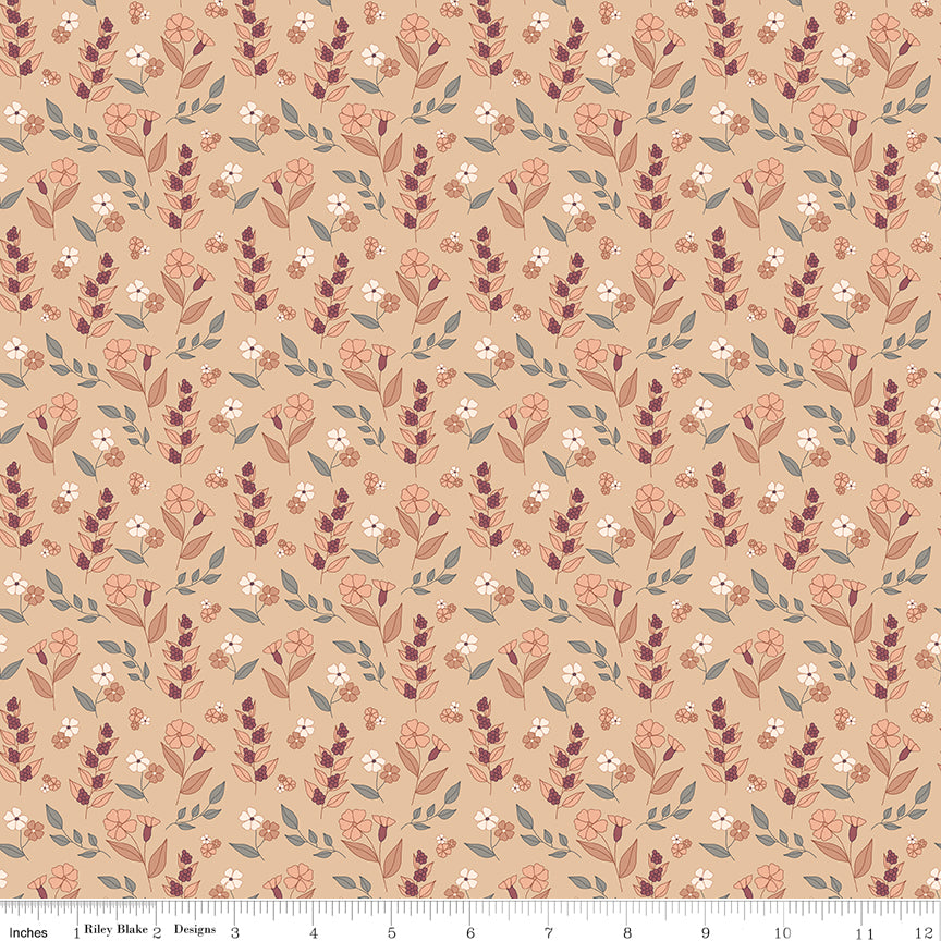 Evening on the Prairie - Autumn Floral, Beige - C16746-BEIGE