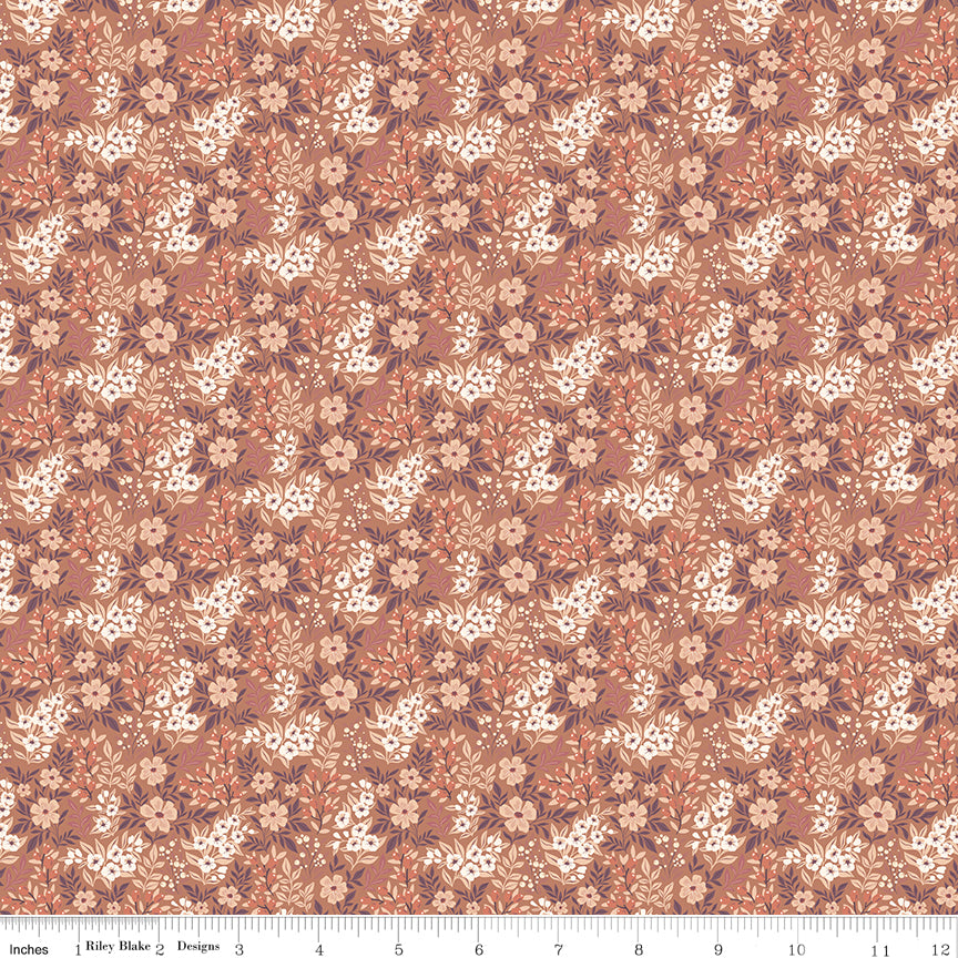 Evening on the Prairie - Ditsy Floral, Umber - C16747-UMBER