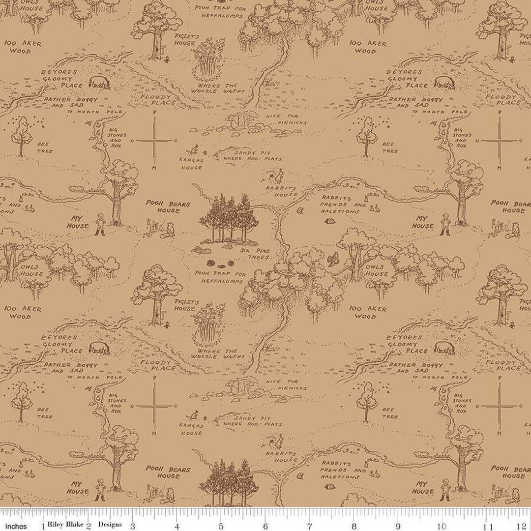 Winnie the Pooh - Map, Brown -  C17001-BROWN