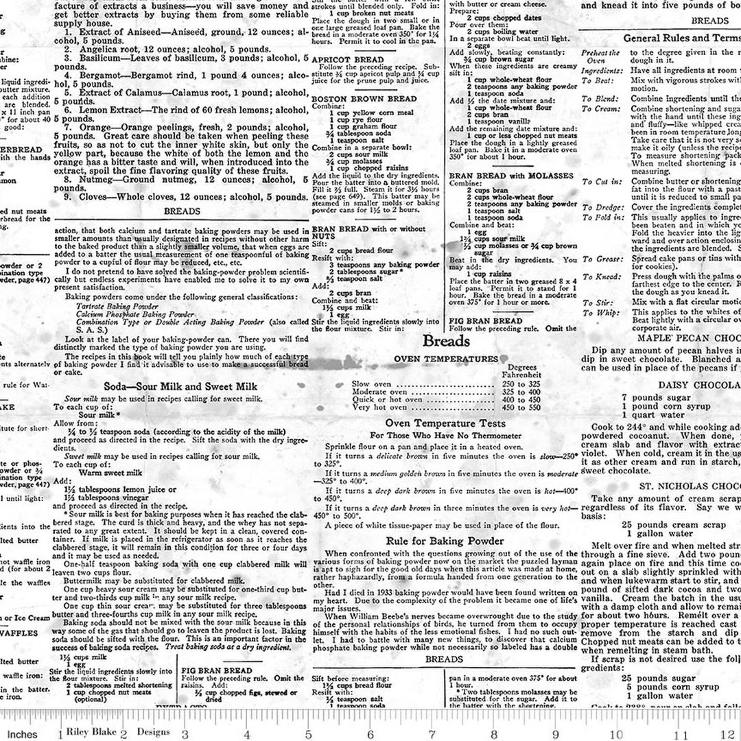 Gingerbread - Recipe Text, White - C17844-WHITE