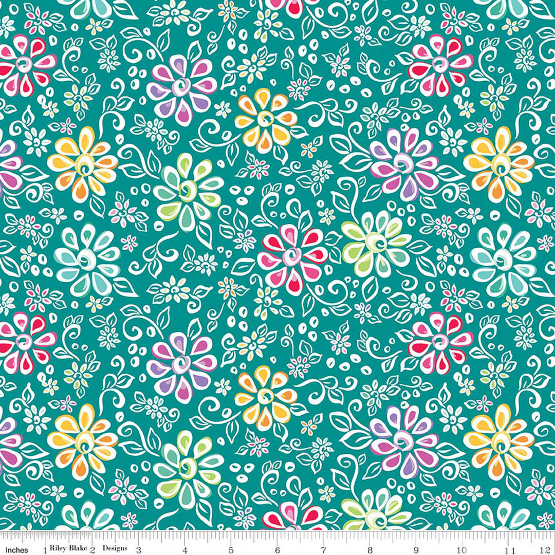 Chasing Rainbows - Main, Teal - C18010-TEAL