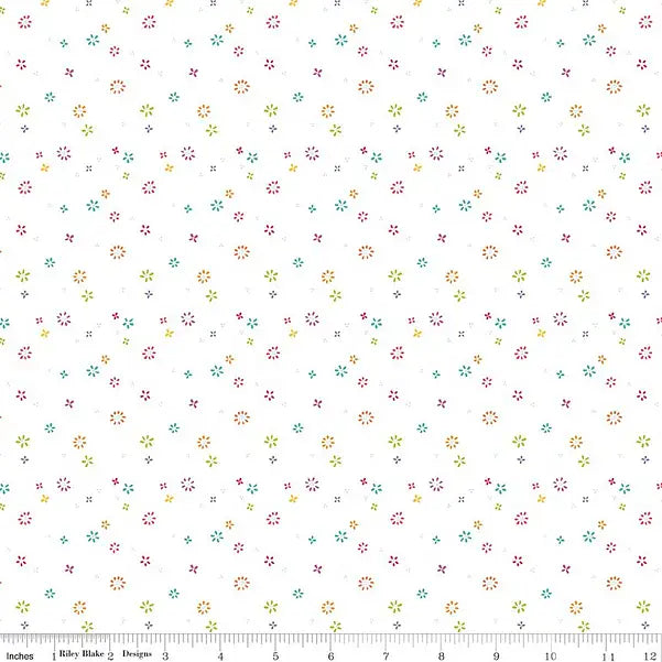 Chasing Rainbows - Garden Sprinkles Floral, White - C18016-WHITE