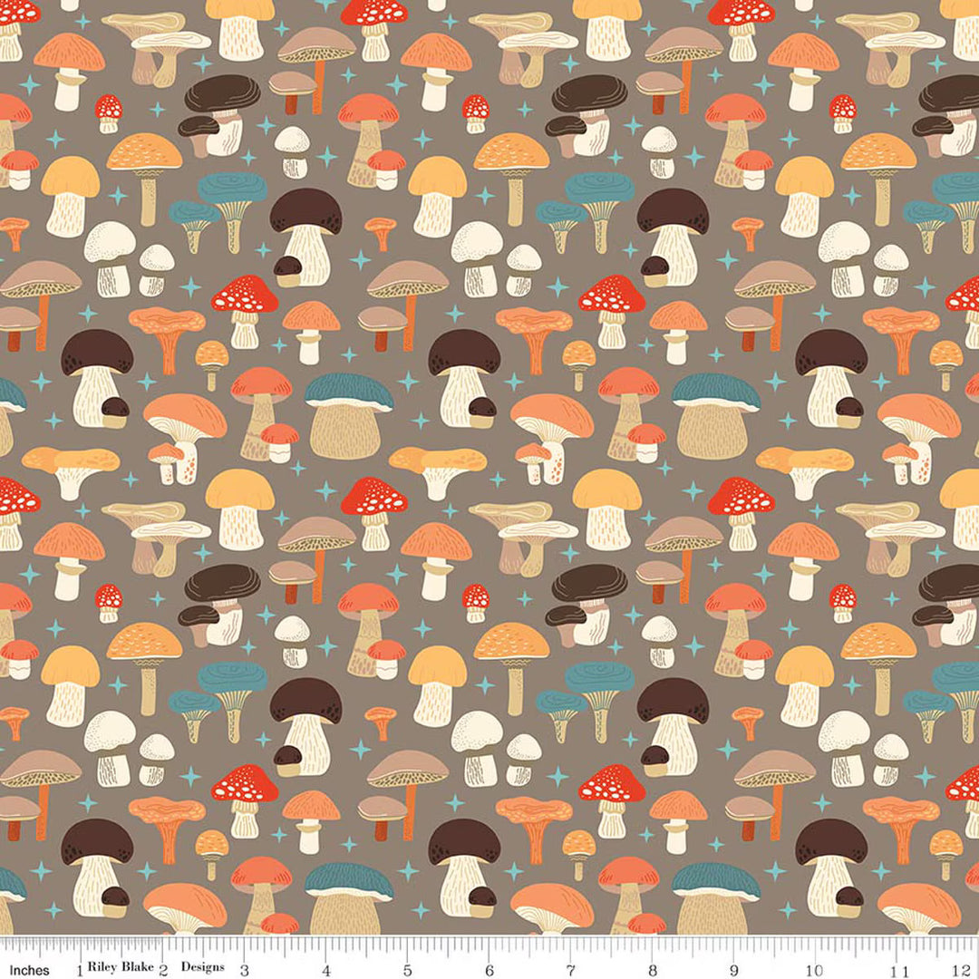 Secret Garden - Mushrooms, Chestnut - C18041-Chestnut