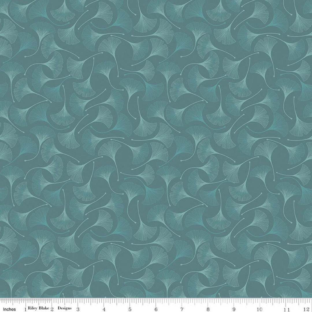 Secret Garden - Ginkgos, Teal - C18045-Teal