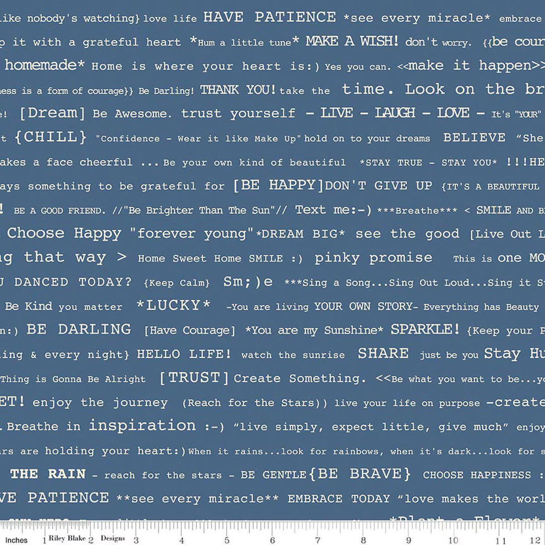 Denim & Daisy - Happy Text, Denim - C18133-Denim