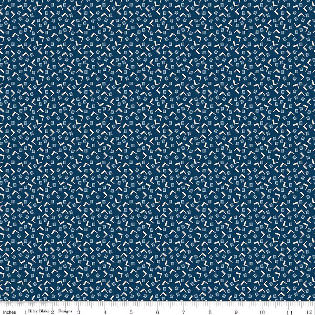 Denim & Daisy - Tiny Squares, Oxford Blue - C18138-OxfordBlue