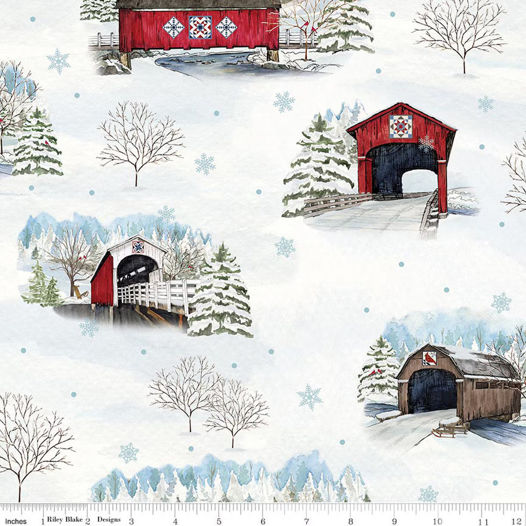 Covered Bridges in Winter - Main, Snow - CD18000-SNOW