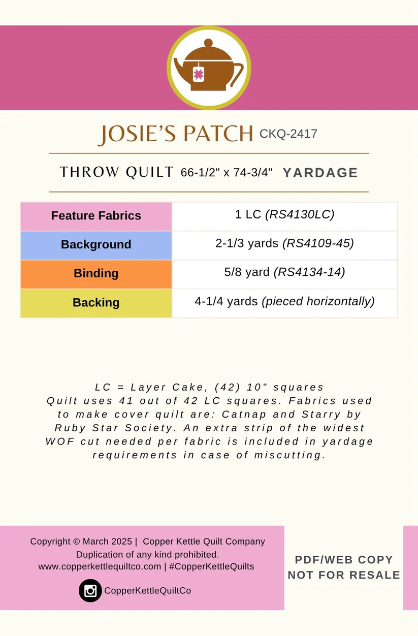 Josie's Patch - Quilt Pattern