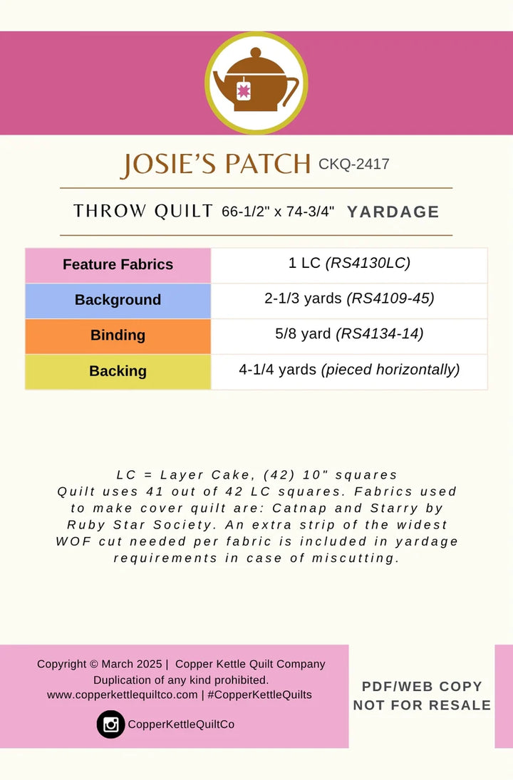 Josie's Patch - Quilt Pattern
