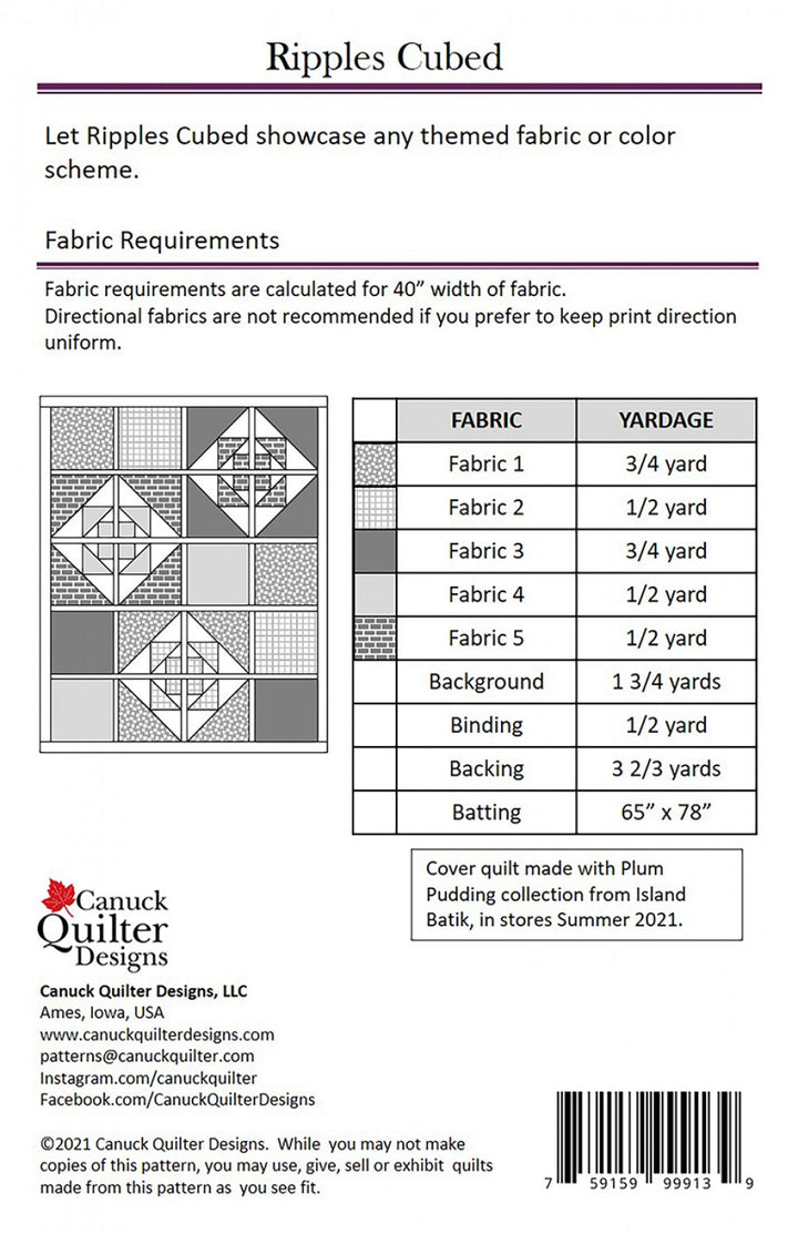 Ripples Cubed Quilt Pattern