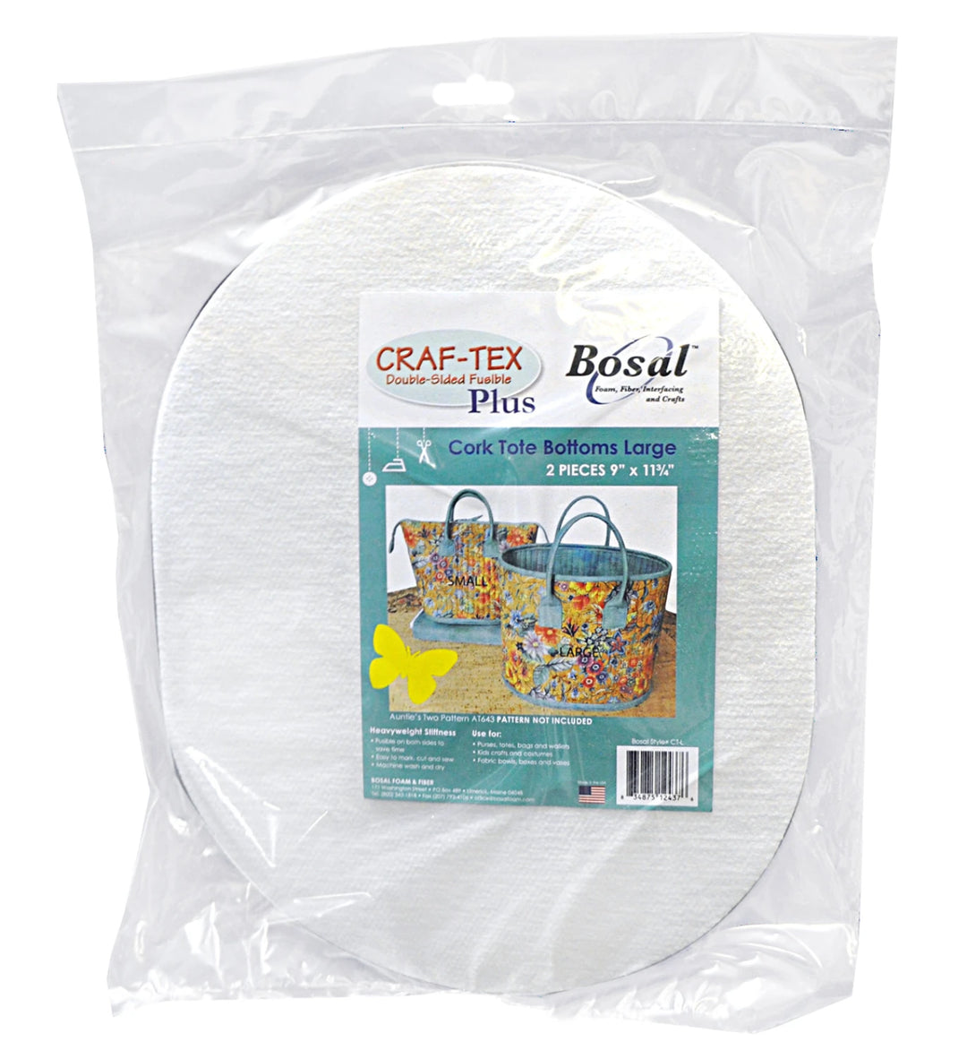 Craf-Tex Double Sided Cork Tote Bottoms Large - 2pk