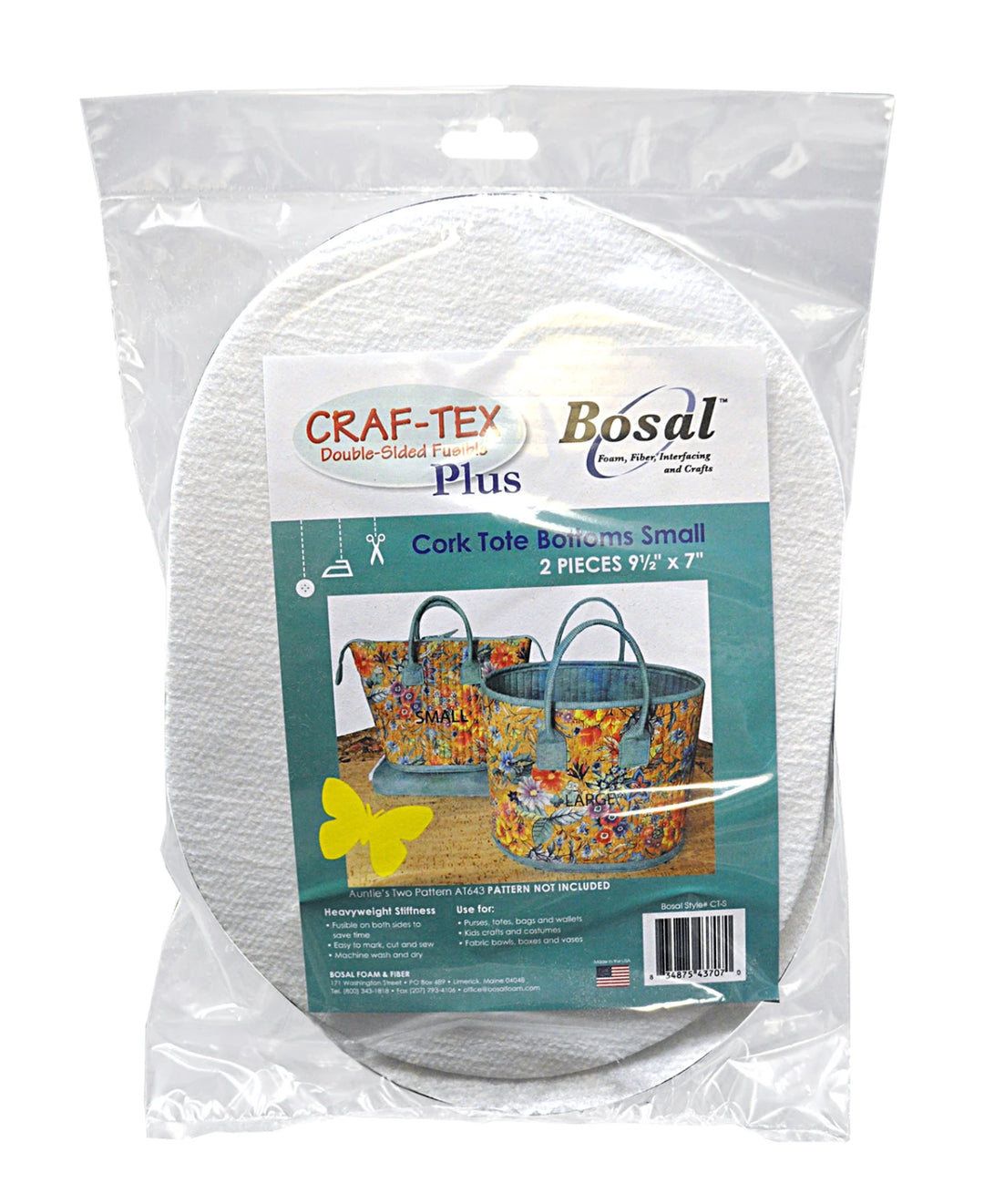 Craf-Tex Double Sided Cork Tote Bottoms Small - 2pk