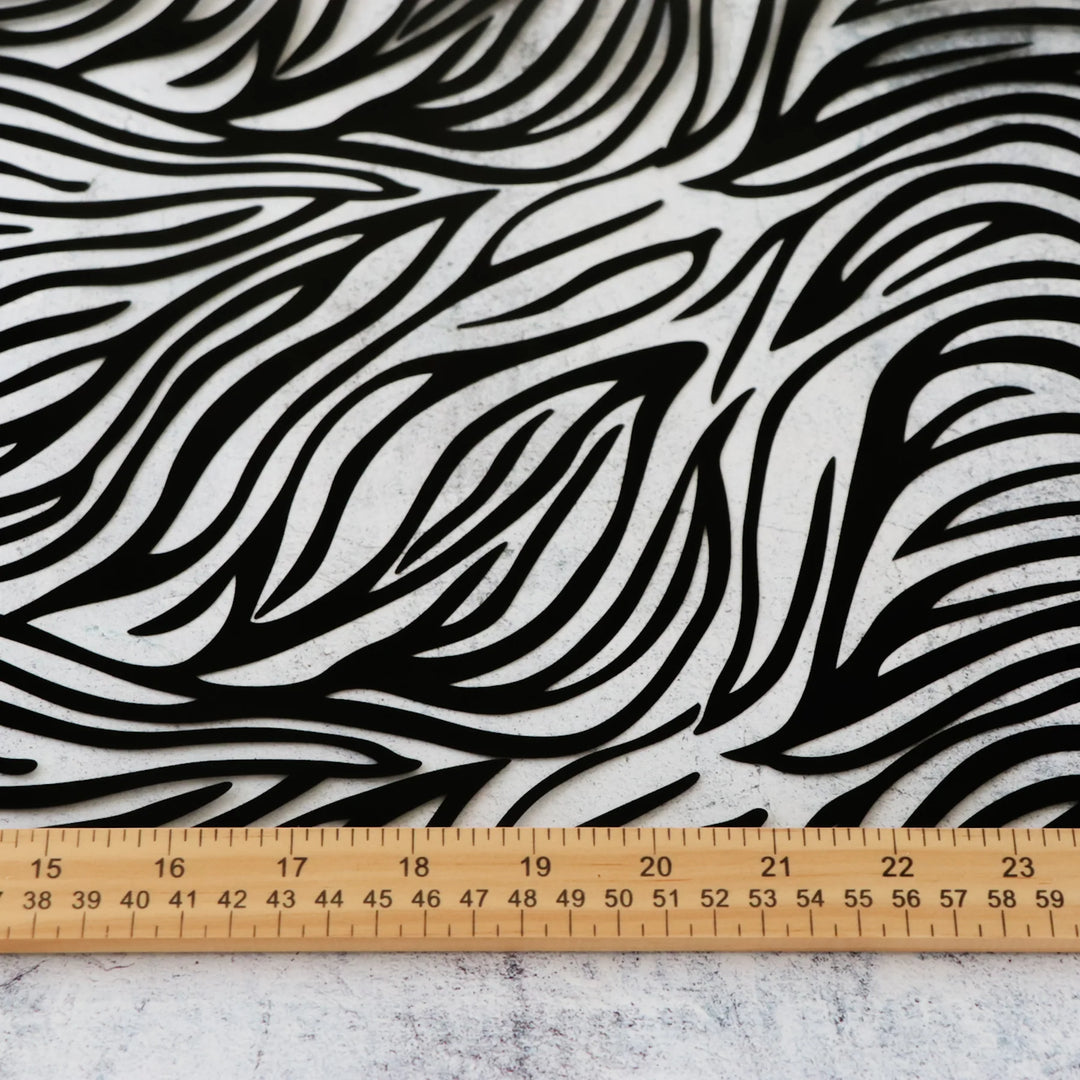 Zebra Print Premium Clear Vinyl - Packaged 1/2 yard Cut