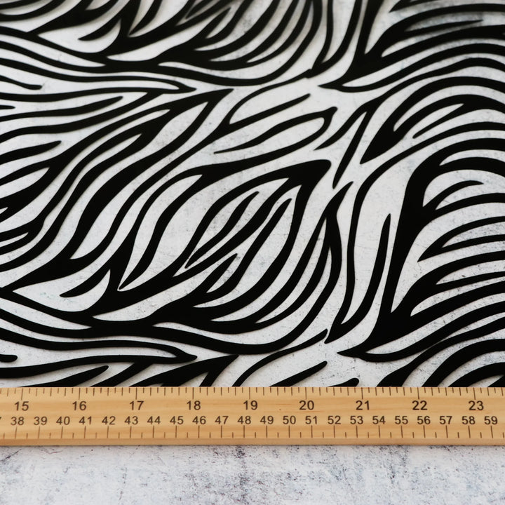 Zebra Print Premium Clear Vinyl - Packaged 1/2 yard Cut