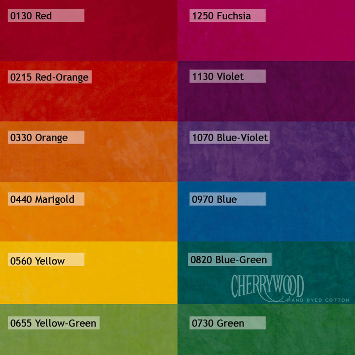 Cherrywood Half Yard Bundle - Medium Color Wheel - set of 12