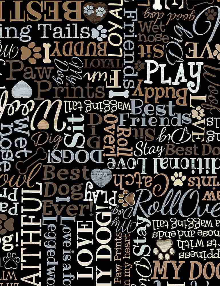 Dogs Rule - I Love My Dog Text, Black - DOG-CD8554