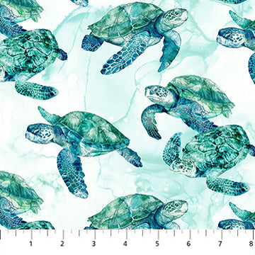 Coral Reef - Turtles, White Multi - DP28878-10