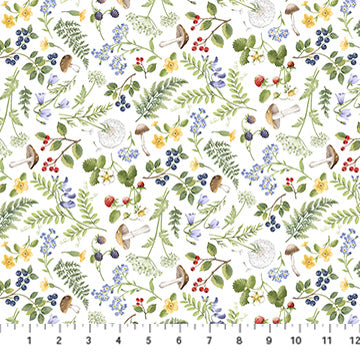 Country Mouse - Floral Fern Toss, White Multi - DP29009-10