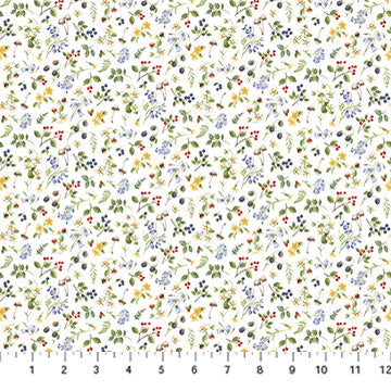 Country Mouse - Sm Floral Toss, White Multi - DP29010-10
