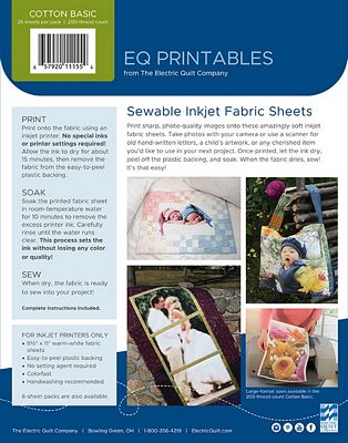EQ Printables Regular Cotton Fabric Sheet 25pk