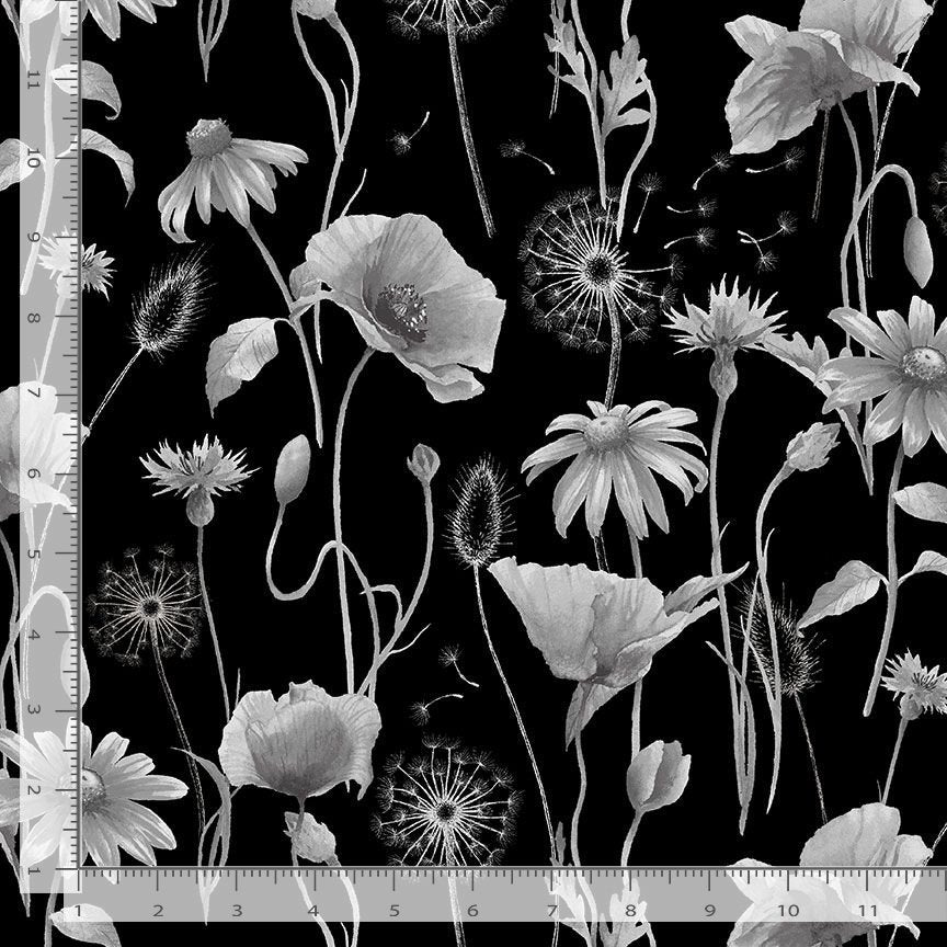 Fleur - Anemone Poppy Floral CD1811 Black