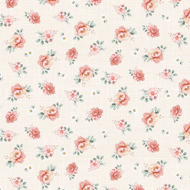 Til the Cows Come Home - Vintage Floral, Cream - FLEUR-CD4045